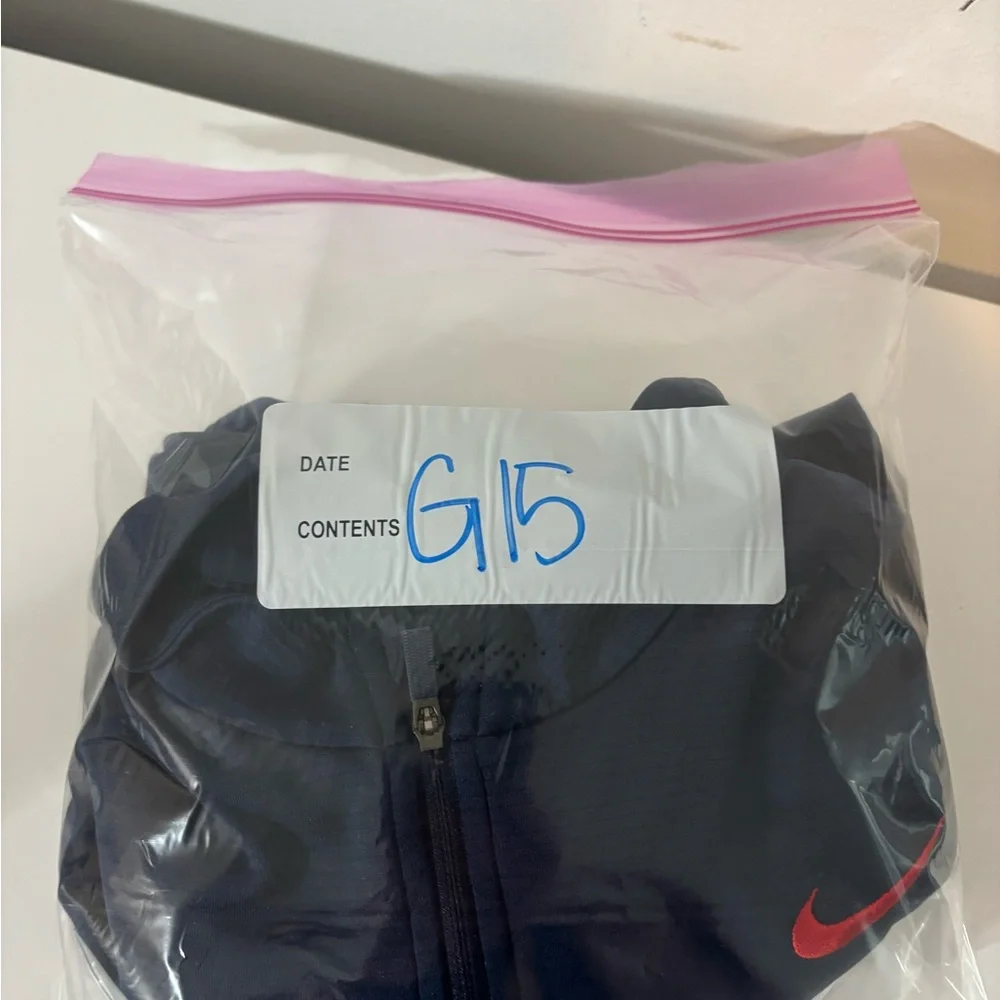 Nike Women’s Large Long Sleeve Quarter Zip Dri Fit Navy Blue Red Nike Casual